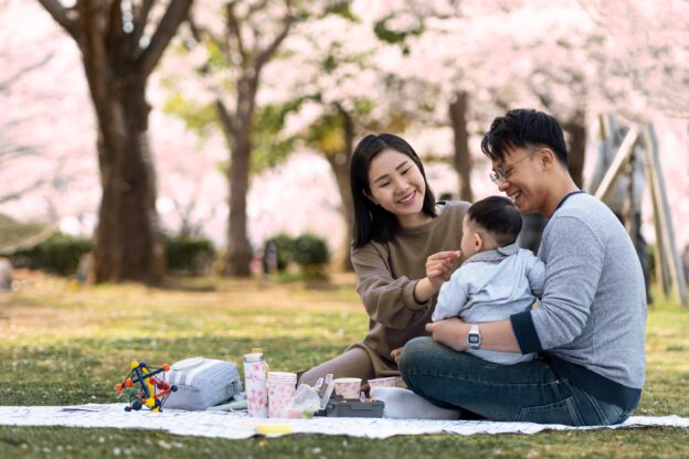 family spending time together outdoors